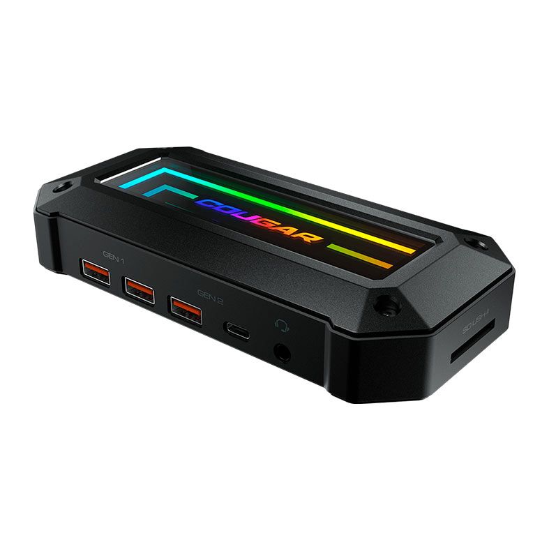 Docking Station Cougar DS10, RGB, 2x HDMI, 3x USB-A, 1x USB-C, 1x Lan, 1x Audio, Leitor de Cartao SD, CGR-KB71-4K602B-01