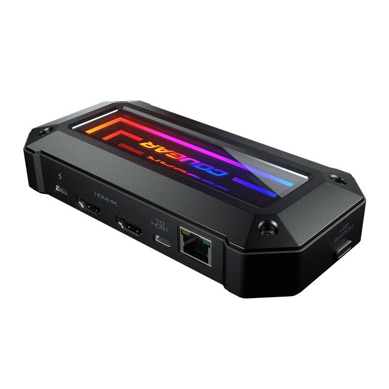 Docking Station Cougar DS10, RGB, 2x HDMI, 3x USB-A, 1x USB-C, 1x Lan, 1x Audio, Leitor de Cartao SD, CGR-KB71-4K602B-01
