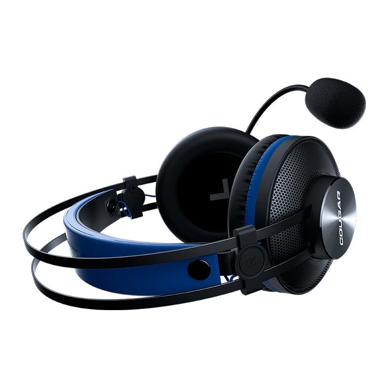 Headset Gamer Cougar Immersa Essential, Drivers 40mm, Preto e Azul, CGR-P40S-350