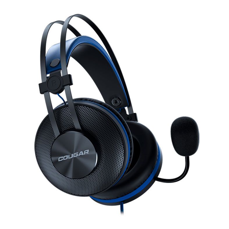 Headset Gamer Cougar Immersa Essential, Drivers 40mm, Preto e Azul, CGR-P40S-350