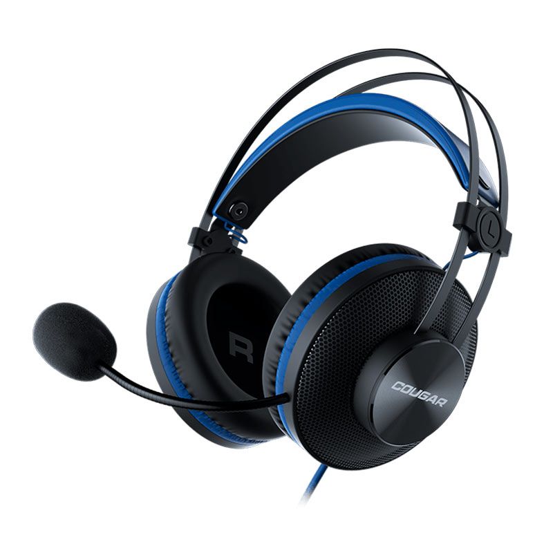 Headset Gamer Cougar Immersa Essential, Drivers 40mm, Preto e Azul, CGR-P40S-350