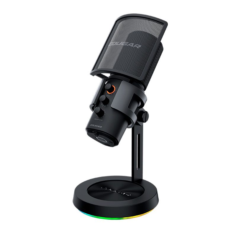 Microfone Cougar Screamer-X, RGB, Preto, CGR-U163RGB-500MK | Pichau