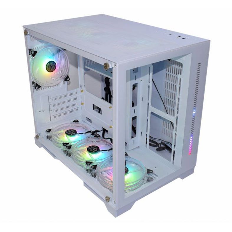 Gabinete Gamer K-MEX CG-xx2A, RGB, Mid-Tower, Lateral de Vidro, Branco, CGW12ARH001CB0X