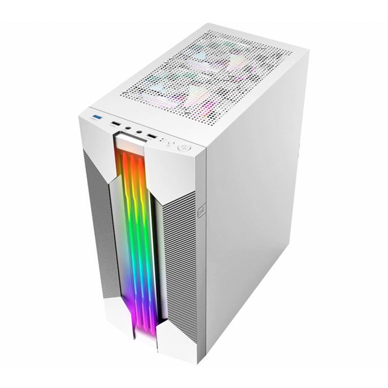 Gabinete Gamer K-MEX CG-xxA9, RGB, Mid-Tower, Lateral de Vidro, Branco, CGW1A9RH0010B0X