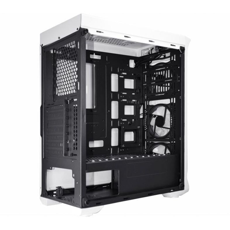 Gabinete Gamer K-Mex Trooper Ritmico, Mid-Tower, Lateral de Acrilico, Com 3 Fans, Branco, CGW1B1RH001CB0X