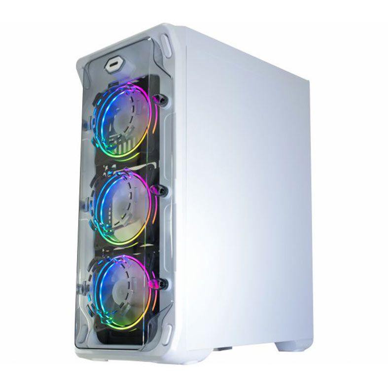 Gabinete Gamer K-Mex Trooper Ritmico, Mid-Tower, Lateral de Acrilico, Com 3 Fans, Branco, CGW1B1RH001CB0X