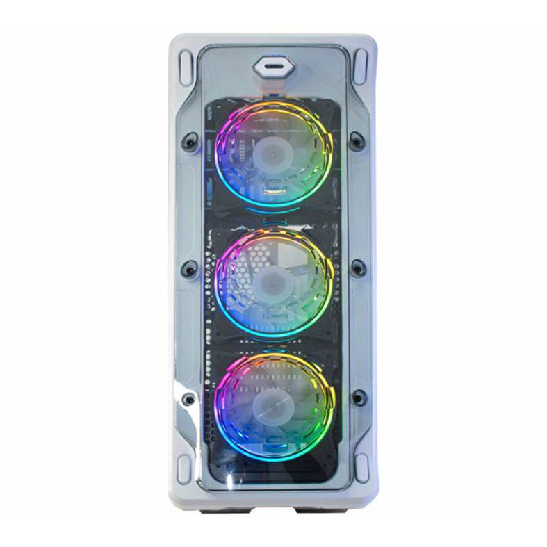 Gabinete Gamer K-Mex Trooper Ritmico, Mid-Tower, Lateral de Acrilico, Com 3 Fans, Branco, CGW1B1RH001CB0X