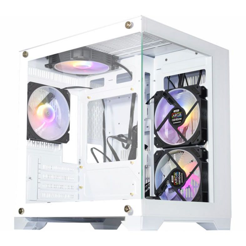 Gabinete Gamer K-MEX CG-xxKN, Mid-Tower, Lateral de Vidro, Branco, CGW1KNRH001CB0X