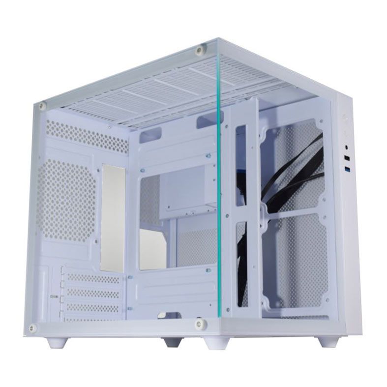 Gabinete Gamer K-Mex Aquario CG-W2SB, Mini-Tower, Lateral de Vidro, Branco, CGW2SBRH002CB0X