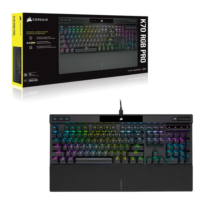 Teclado Mecanico Corsair K70 Pro, RGB, Switch Cherry MX Speed Silver, USB, Cinza, CH-9109414-NA