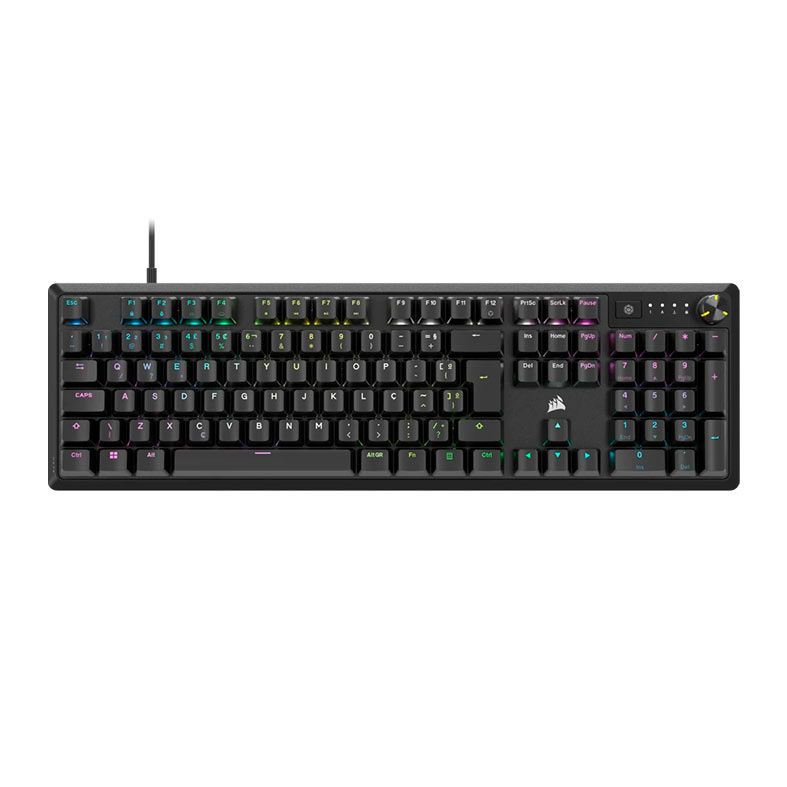 Teclado Mecanico Corsair K70 Core, RGB, ABNT2, Switch MLX Vermelho, Preto, CH-910971E-BR