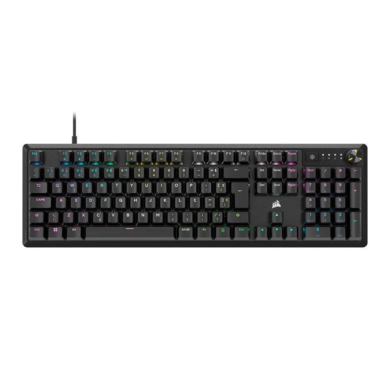 Teclado Mecanico Corsair K70 Core, RGB, ABNT2, Switch MLX Vermelho, Preto, CH-910971E-NA