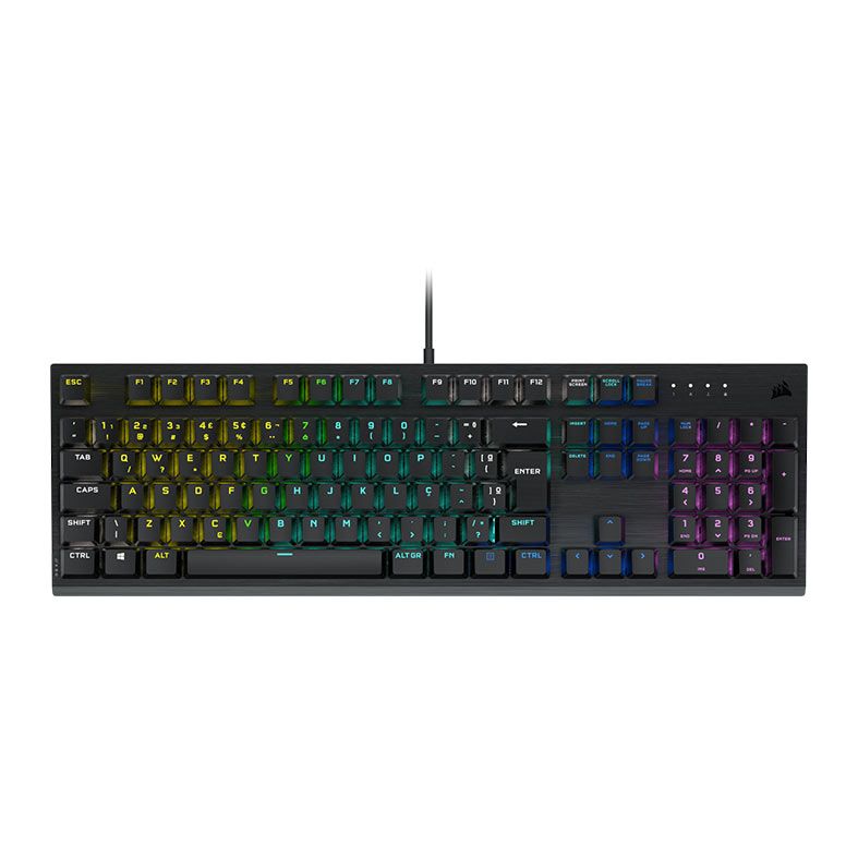 OPENBOX Teclado Mecanico Gamer Corsair K60 RGB PRO Low Profile, ABNT2,  Switch Cherry MX Low Profile Speed, Preto, CH-910D018-BR