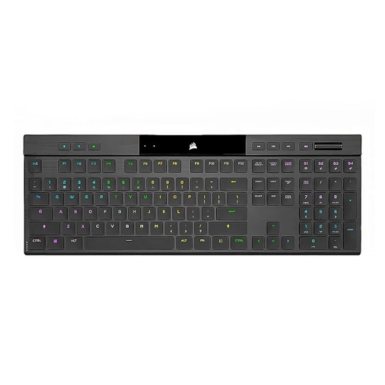 Teclado Mecanico Gamer Corsair K100 Air, RGB, Wireless, Switch Azul, Preto, CH-913A01U-NA