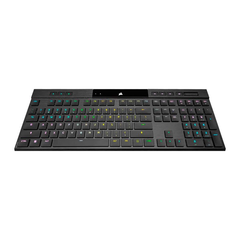Teclado Mecanico Gamer Corsair K100 Air, RGB, Wireless, Switch Azul, Preto, CH-913A01U-NA