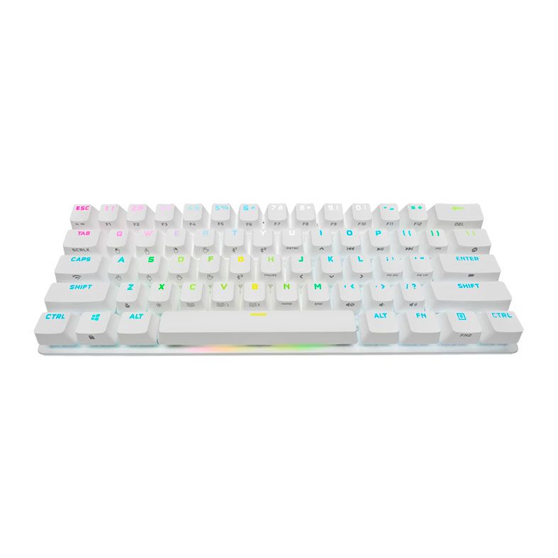 Teclado Mecanico Corsair K70 Pro Mini, RGB, Wireless, Switch Cherry MX Speed Prata, Branco, CH-9189114-NA