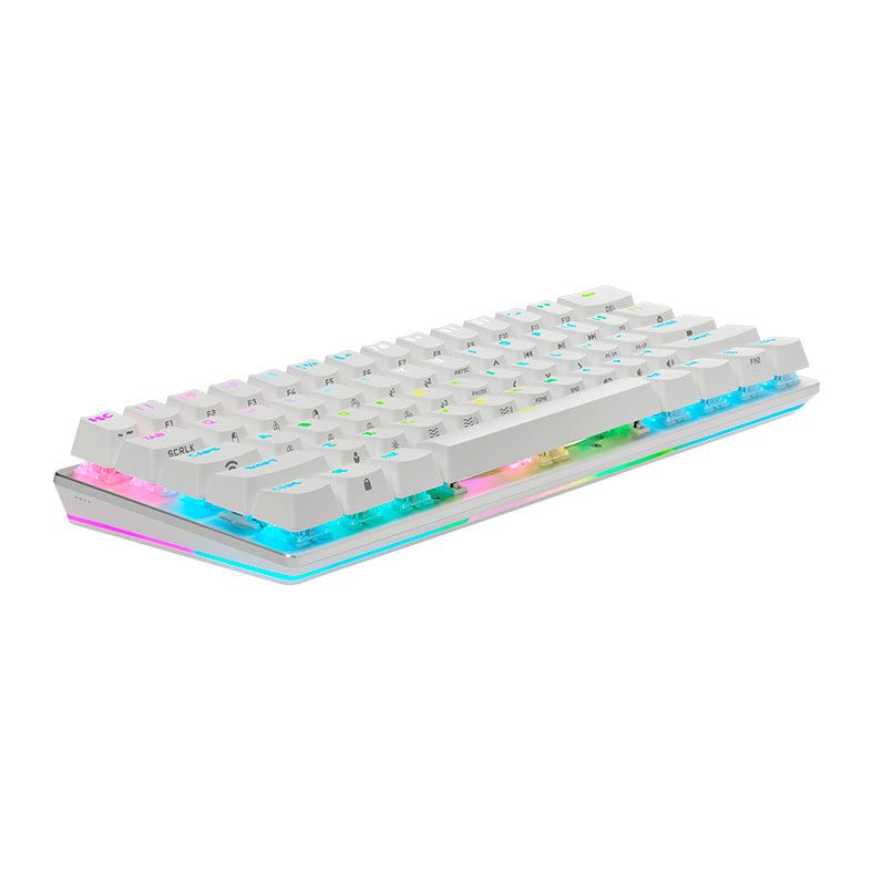 Teclado Mecanico Corsair K70 Pro Mini, RGB, Wireless, Switch Cherry MX Speed Prata, Branco, CH-9189114-NA