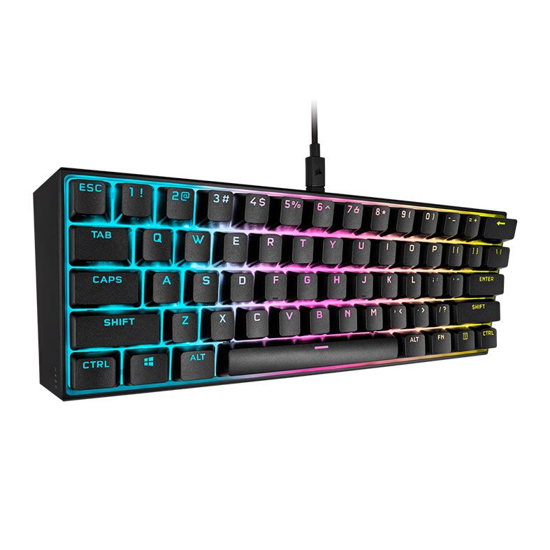 Teclado Mecanico Gamer Corsair K65 RGB Mini, Switch Prata, Preto, CH-9194014-NA