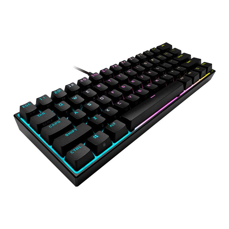 Teclado Mecanico Gamer Corsair K65 RGB Mini, Switch Prata, Preto, CH-9194014-NA