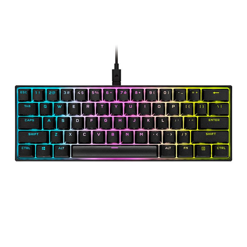 Teclado Mecanico Gamer Corsair K65 RGB Mini, Switch Prata, Preto, CH-9194014-NA