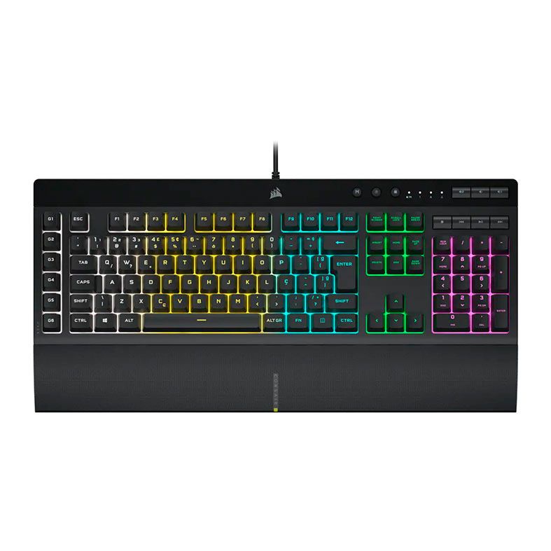 Teclado Gamer Corsair K55 RGB PRO, ABNT2, Preto, CH-9226765-BR