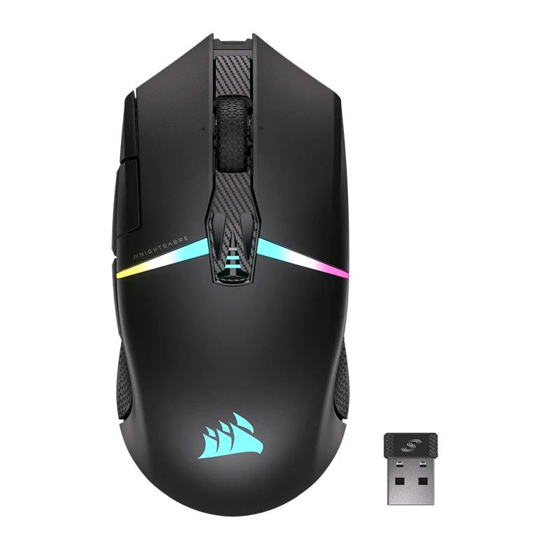 Mouse Gamer Corsair Nightsabre, RGB, Wireless, 26000DPI, 11 Botoes, Preto, CH-931B011-NA