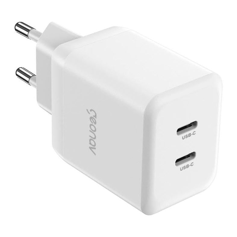 Carregador de Parede Geonav Universal Super Power Duo GaN, 35W, USB-C, Branco, CH35PDWT