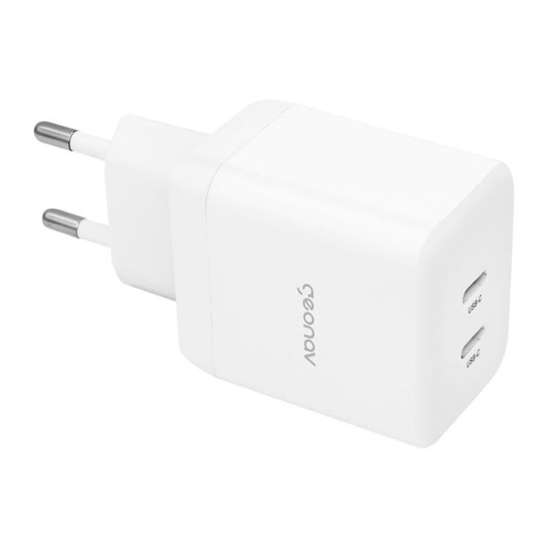 Carregador de Parede Geonav Universal Super Power Duo GaN, 35W, USB-C, Branco, CH35PDWT