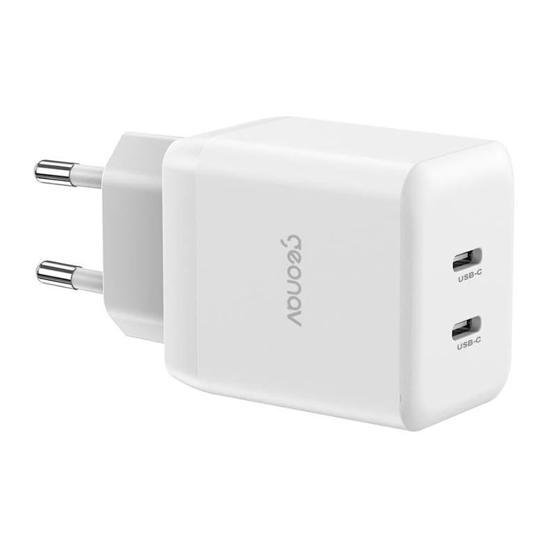 Carregador de Parede Geonav Universal Super Power Duo GaN, 35W, USB-C, Branco, CH35PDWT