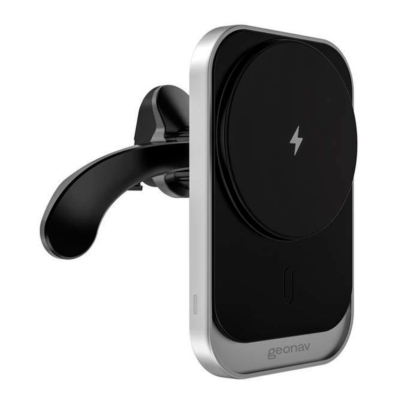 Carregador Veicular Magnetico Geonav, 15W, Compativel Magsafe, Cinza e Preto, CHV15MAG