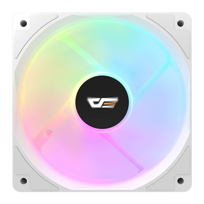 Ventoinha Aigo DarkFlash CL12, 120mm, Led Rainbow, Branca, CL12-WH