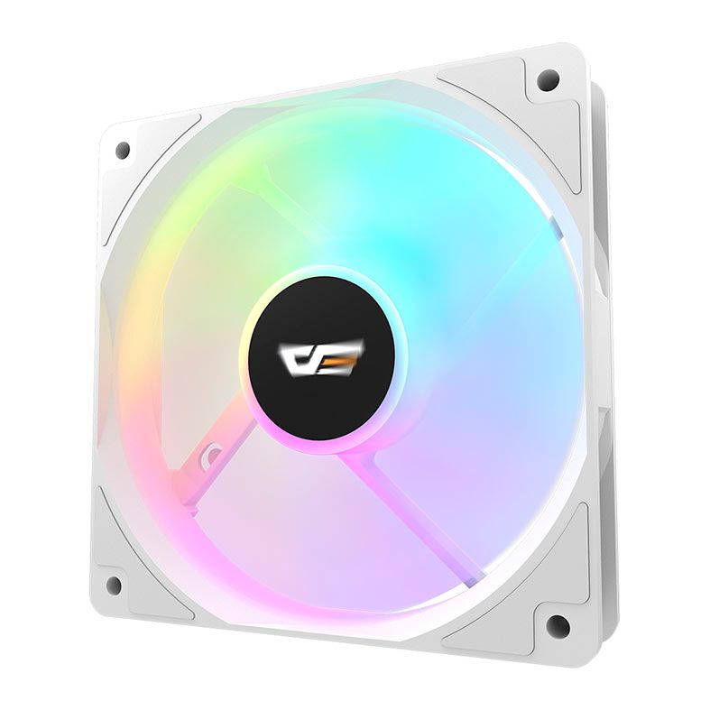 Ventoinha Aigo DarkFlash CL12, 120mm, Led Rainbow, Branca, CL12-WH