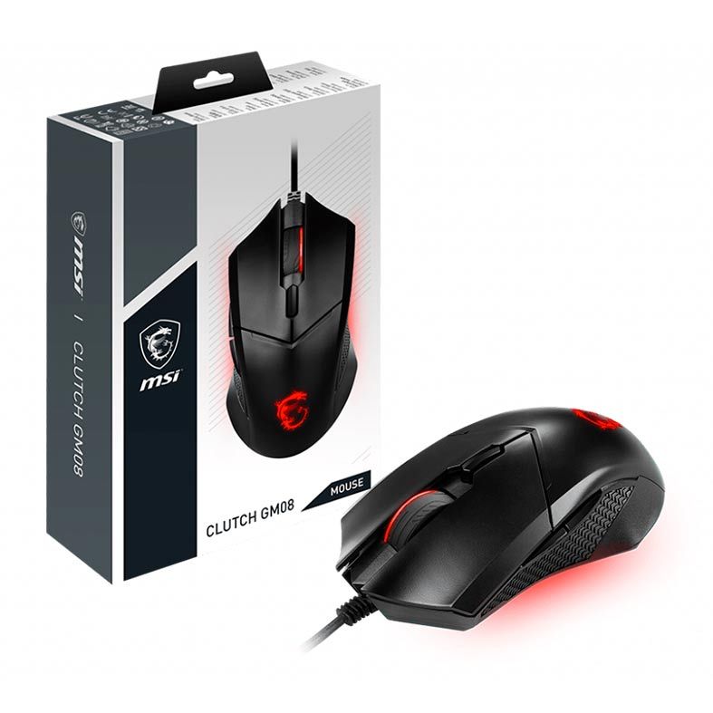 Mouse Gamer MSI Clutch GM08 4200DPI Preto, CLUTCH GM08