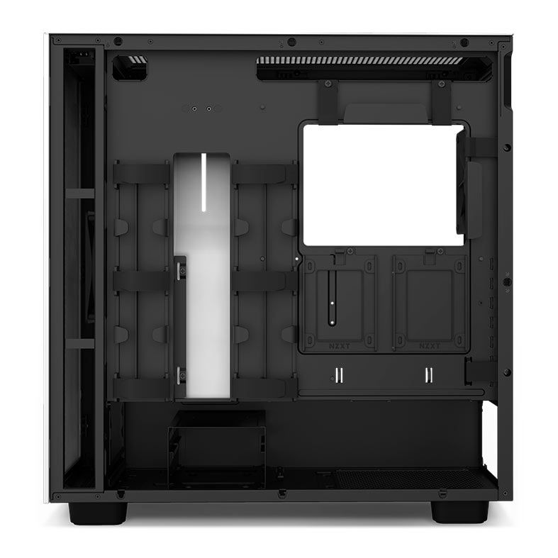 Gabinete Gamer NZXT H7, Mid-Tower, Lateral de Vidro, Com 2 Ventoinhas, Branco e Preto, CM-H71BG-01