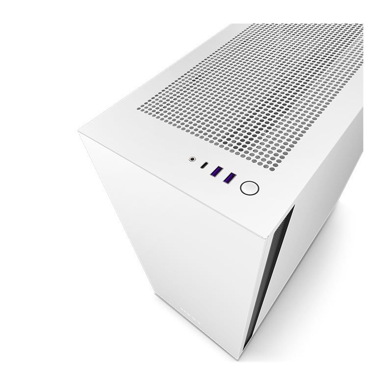 Gabinete Gamer NZXT H7, Mid-Tower, Lateral de Vidro, Com 2 Ventoinhas, Branco e Preto, CM-H71BG-01