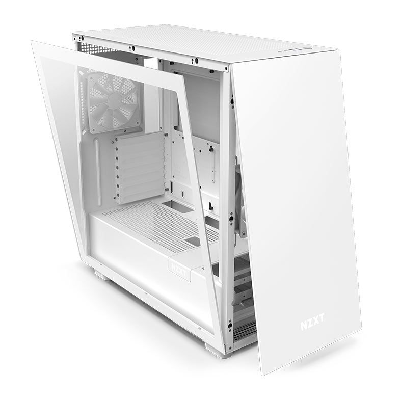 Gabinete Gamer NZXT H7, Mid-Tower, Lateral de Vidro, Com 2 Ventoinhas, Branco, CM-H71BW-01
