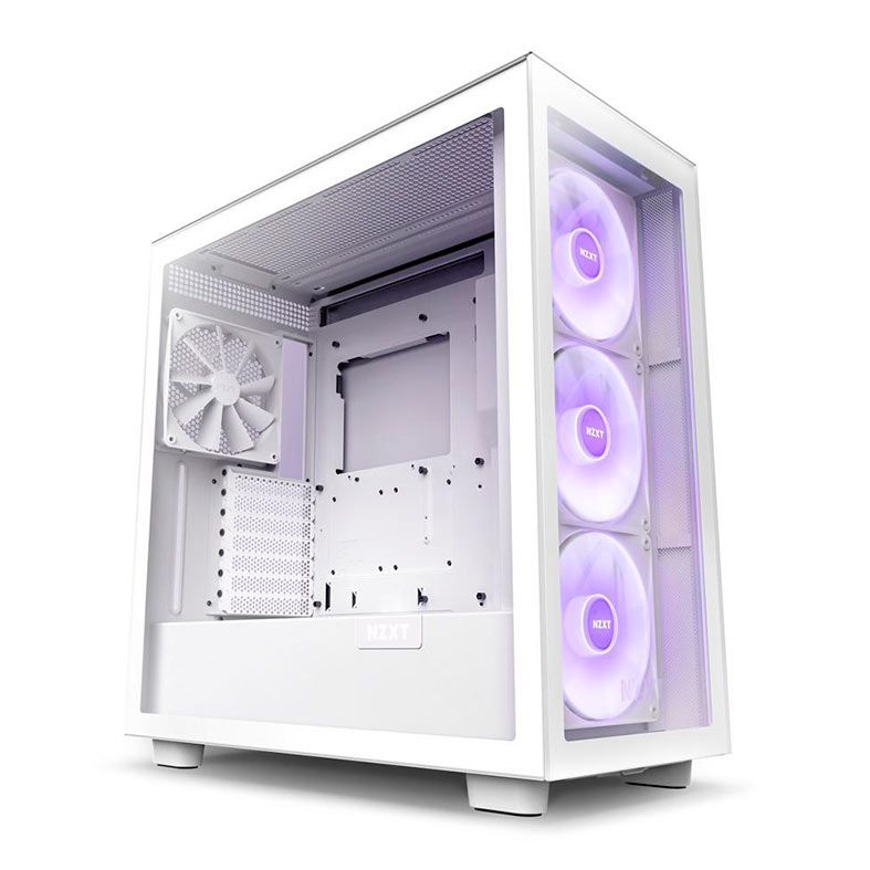 Gabinete Gamer NZXT H7 Elite, Mid-Tower, Lateral de Vidro, Com 4 Fans, Branco, CM-H71EW-02