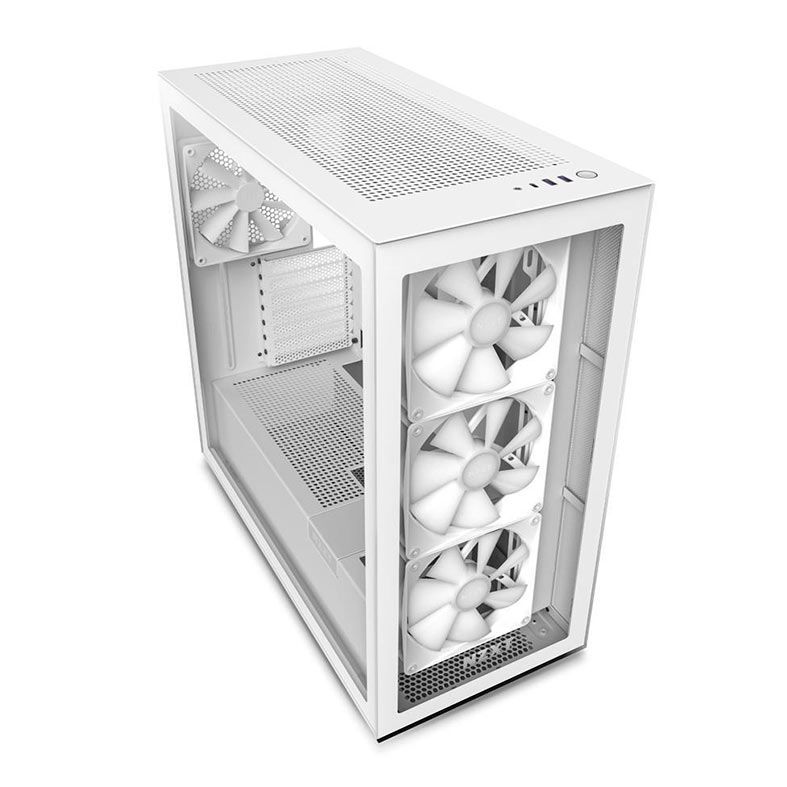 Gabinete Gamer NZXT H7 Elite, Mid-Tower, Lateral de Vidro, Com 4 Fans, Branco, CM-H71EW-02