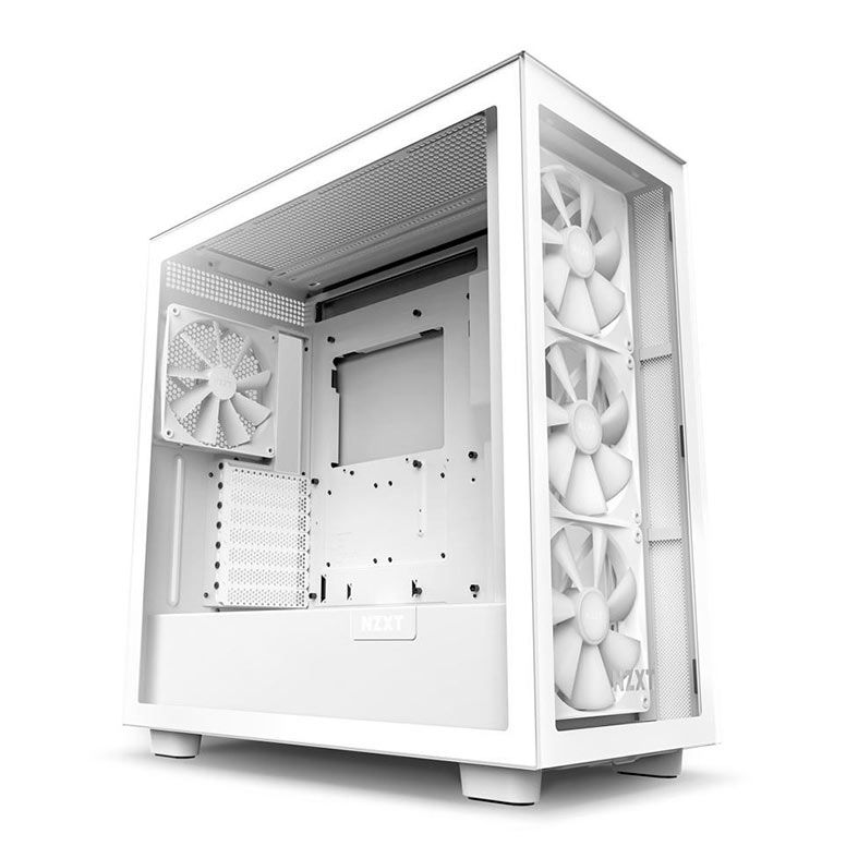 Gabinete Gamer NZXT H7 Elite, Mid-Tower, Lateral de Vidro, Com 4 Fans, Branco, CM-H71EW-02