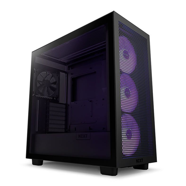 Gabinete Gamer NZXT H7 Flow RGB, Mid-Tower, Lateral de Vidro, Com 4 Fans, Preto, CM-H71FB-R1