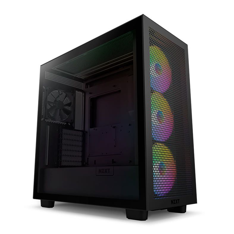 Gabinete Gamer NZXT H7 Flow RGB, Mid-Tower, Lateral de Vidro, Com 4 Fans, Preto, CM-H71FB-R1