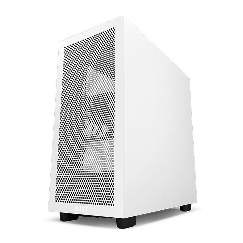 Gabinete Gamer NZXT H7 Flow, Mid-Tower, Lateral de Vidro, Com 2 Ventoinhas, Branco e Preto, CM-H71FG-01