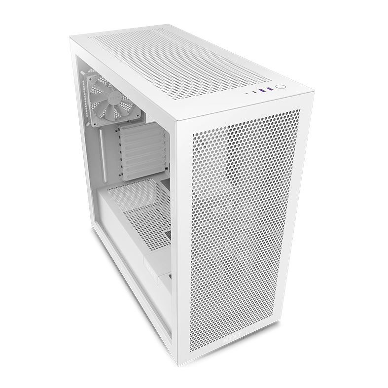Gabinete Gamer NZXT H7 Flow, Mid-Tower, Lateral de Vidro, Com 2 Ventoinhas, Branco, CM-H71FW-01