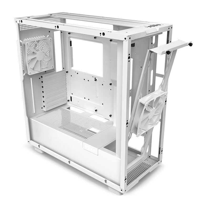 Gabinete Gamer NZXT H7 Flow, Mid-Tower, Lateral de Vidro, Com 2 Ventoinhas, Branco, CM-H71FW-01