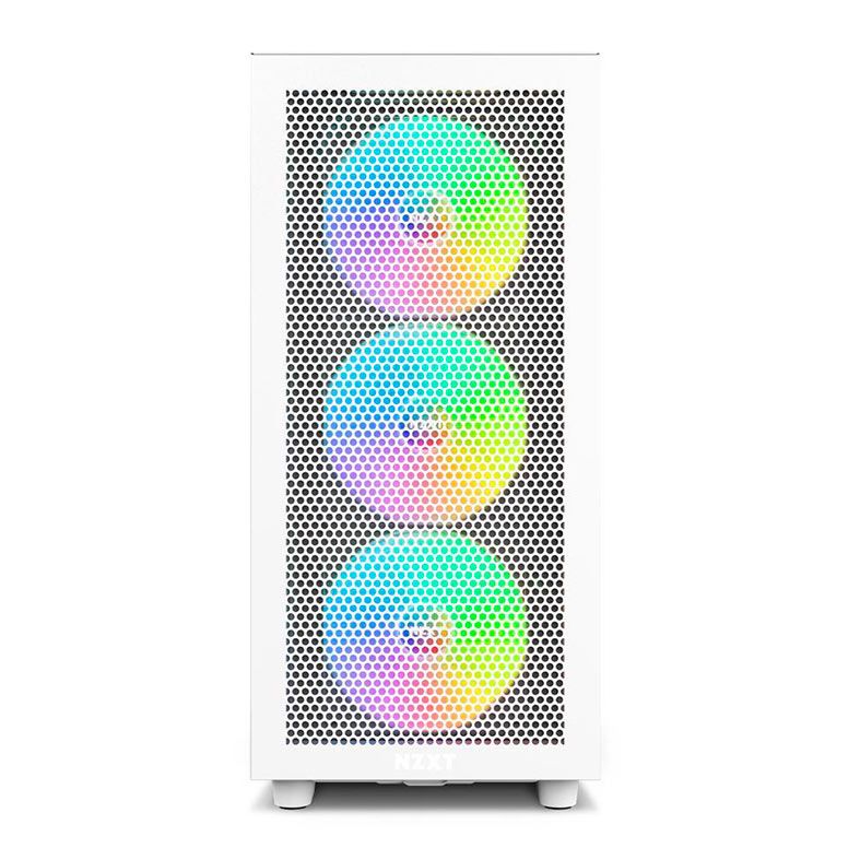 Gabinete Gamer NZXT H7 Flow RGB, Mid-Tower, Lateral de Vidro, Com 4 Fans, Branco, CM-H71FW-R1