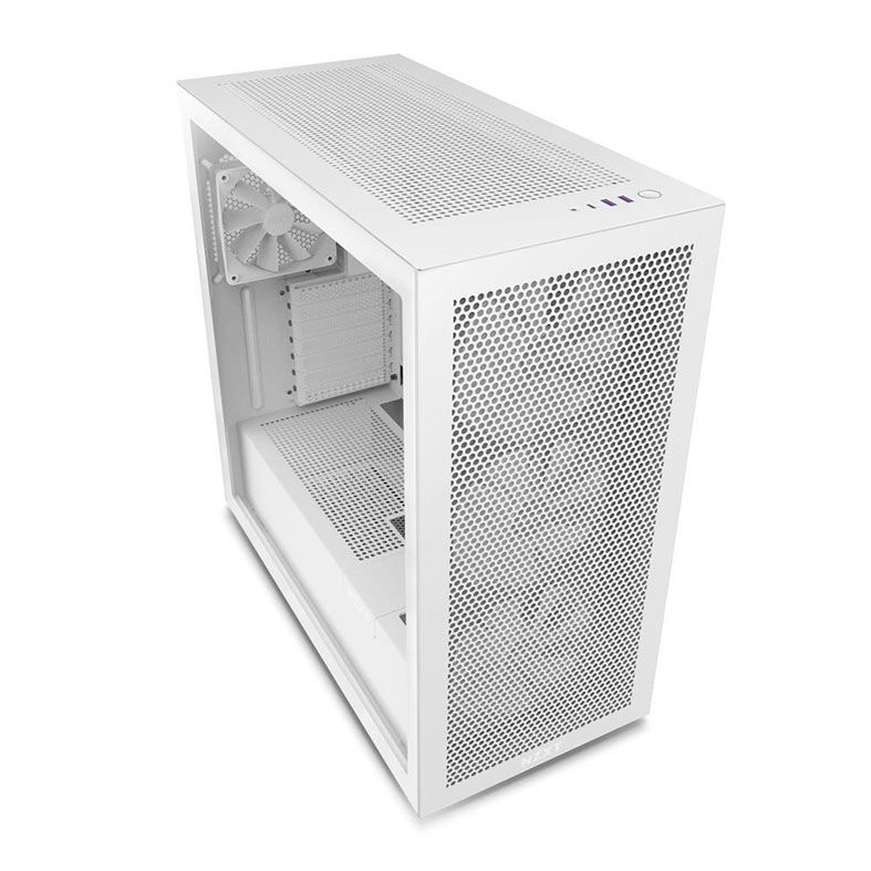 Gabinete Gamer NZXT H7 Flow RGB, Mid-Tower, Lateral de Vidro, Com 4 Fans, Branco, CM-H71FW-R1