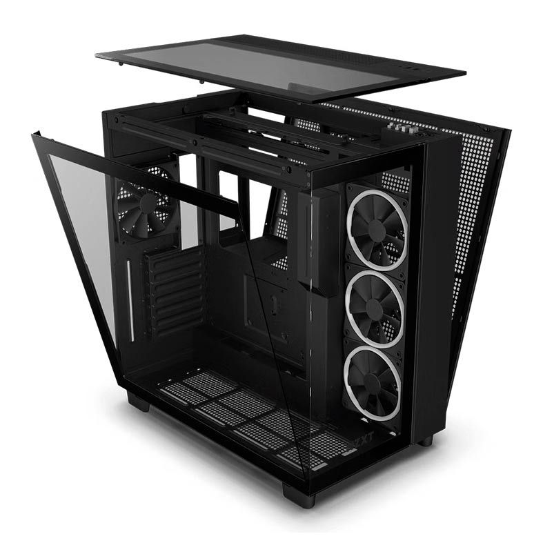 Gabinete Gamer NZXT H9 Elite, RGB, Mid-Tower, Lateral de Vidro, Com 4 Fans, Preto, CM-H91EB-01