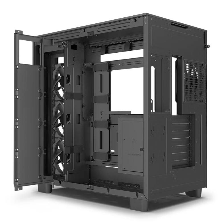 Gabinete Gamer NZXT H91FB Flow, Mid-Tower, Lateral de Vidro, Com 4 Fans, Preto, CM-H91FB-01