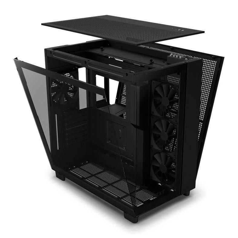 Gabinete Gamer NZXT H91FB Flow, Mid-Tower, Lateral de Vidro, Com 4 Fans, Preto, CM-H91FB-01