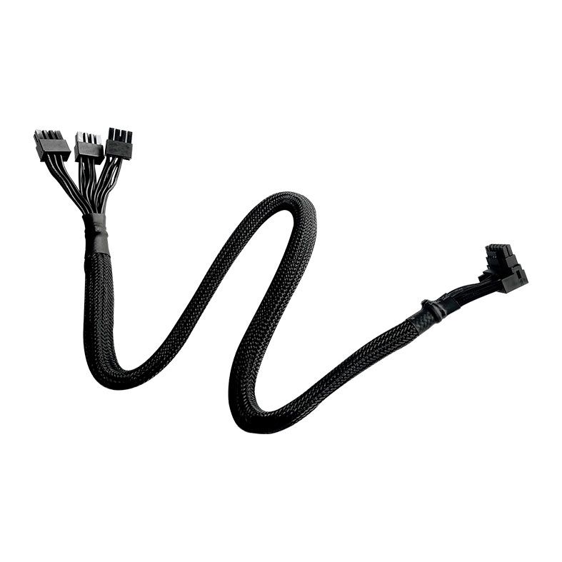 Cabo Adaptador Cooler Master 12VHPWR, PCIe 5.0 12+4 Pinos 90 Graus, 650mm, Type-1, CMA-NFPC16XXBK1-GL